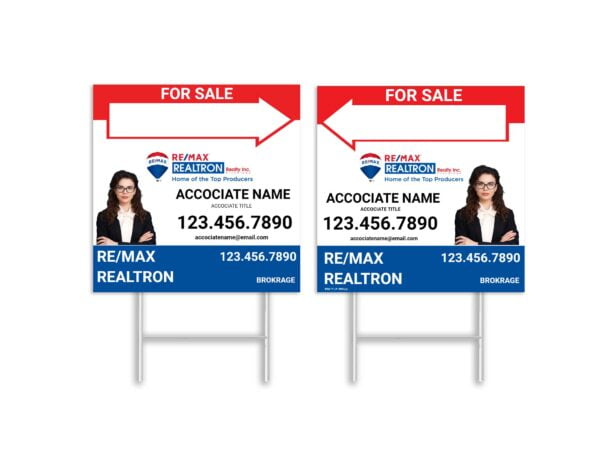 Remax Realtron Direction Sign 24x24